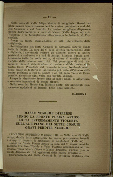 Il diario della nostra guerra : bollettini ufficiali dell'esercito e della marina